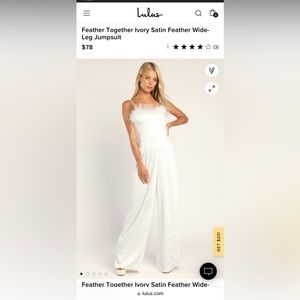 Lulus - white feather jumpsuit - NWT
